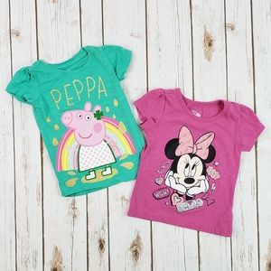 Toddler Girl Character Tops, Size 2T & 3T